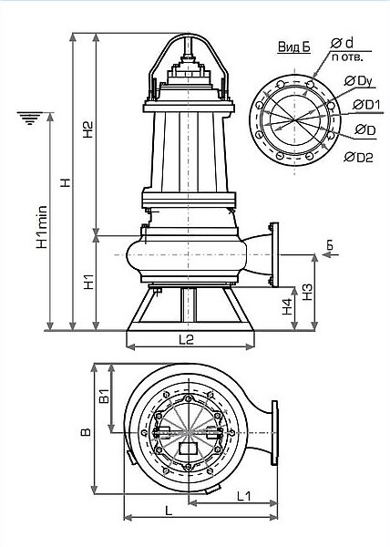 Погружной фекальный насос Иртыш ПФ2 50/140.138-3/2-036  из чугуна с двухканальным рабочим колесом