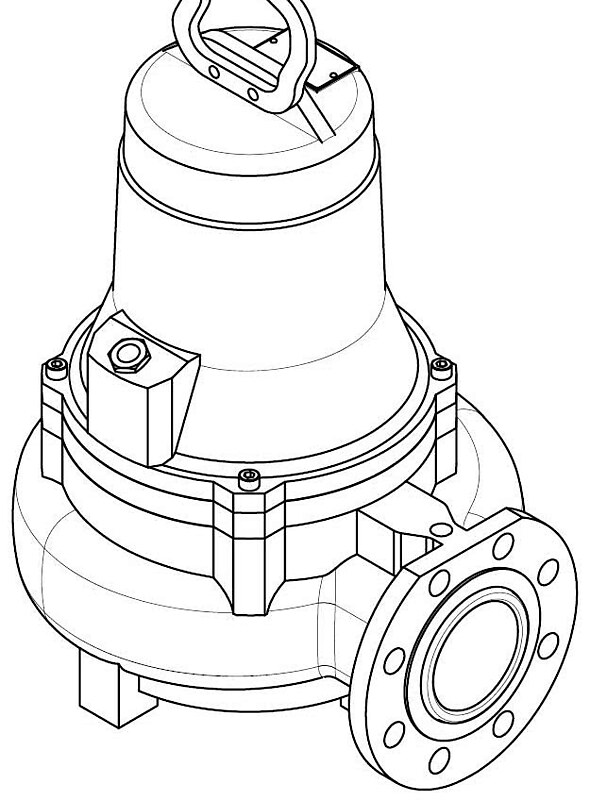 Погружной фекальный насос Hydropompe F 504/423   с одноканальной крыльчаткой