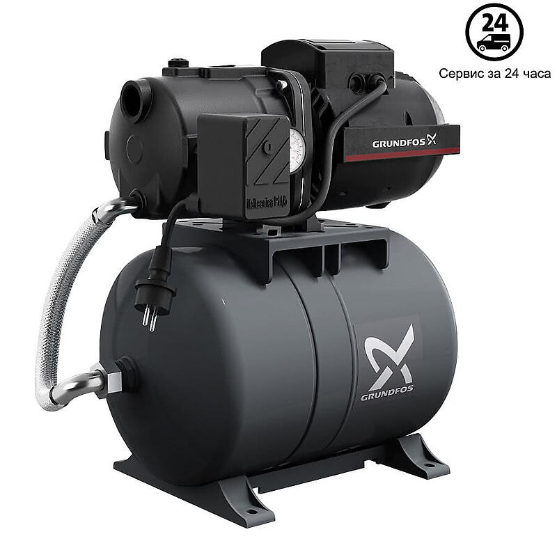 Самовсасывающая насосная установка Grundfos JPA   на базе насоса серии JPA с горизонтальным баком 20 литров